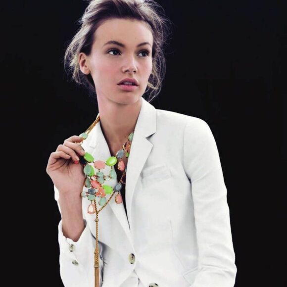 COPY - J. Crew Peachy Keen Lime Green Bib Statement Jewel Crystal Dangling Neck… - Picture 2 of 10